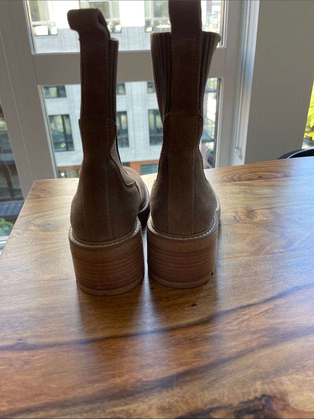 Steve Madden Taupe Suede Chelsea Ankle Boots - Picture 3 of 7